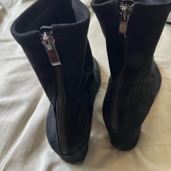 Princess Polly Black Suede Heeled Boots - Picture 2 of 6